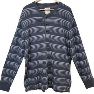 Lands End Blake Shelton Henley Thermal Rib Knit Long Sleeve Polo Shirt Men XL